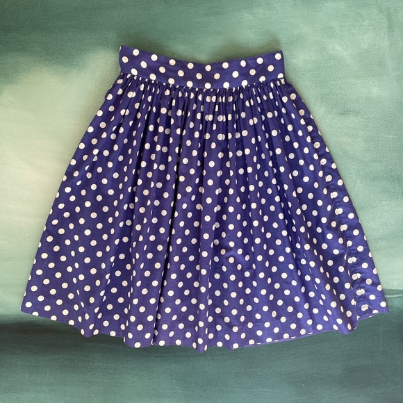 Vintage Laura Ashley Polka Dot Cotton Skirt - Picture 3 of 11
